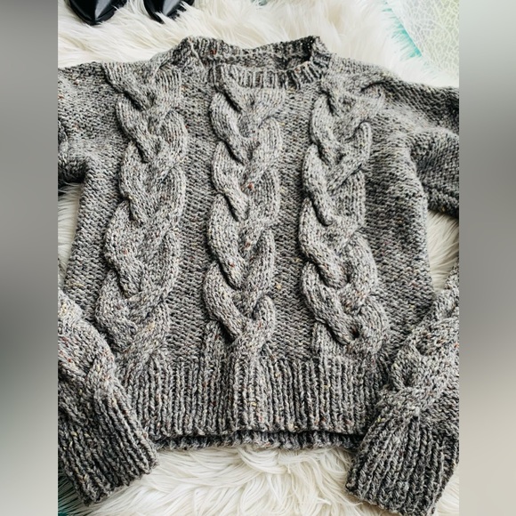 Tweed cable cropped sweater - Picture 4 of 4